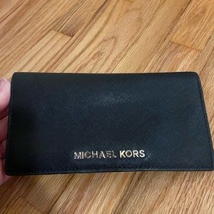 Michael Kors Trifold Wallet Black Leather